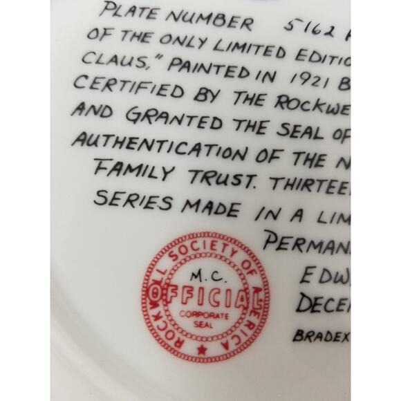 Norman Rockwell Deer Story Clause Collection Christmas Knowles Plate 1986 - Picture 9 of 10